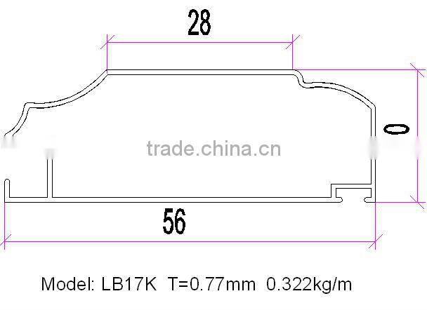 wooden grain aluminum frame for Kitchen Cabinet series aluminium profile