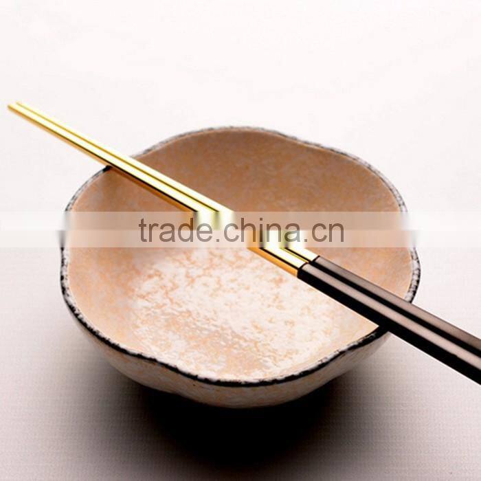 2016 New Korean Japanese 18/10 Gold Titanium Stainless Steel Firm Chopsticks