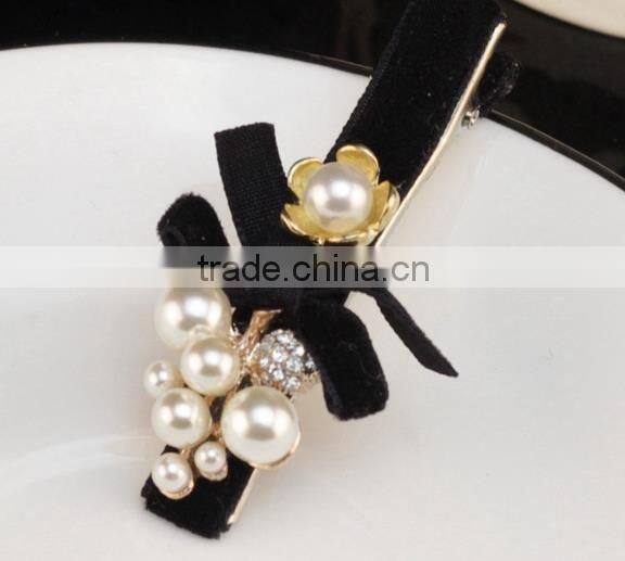 ladies fancy lovely flower beads hair clip hair accessory