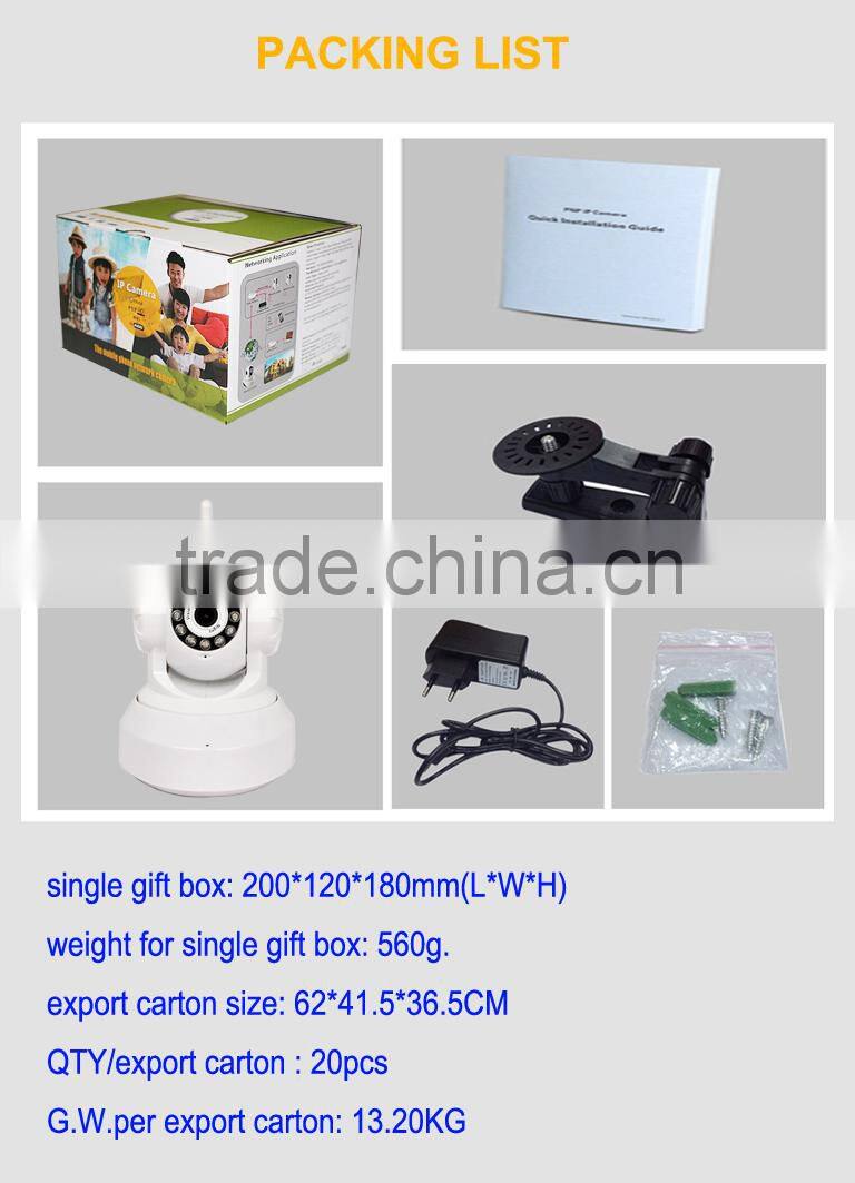 2016 factory fashional durable 1080p wifi wireless ip security camera