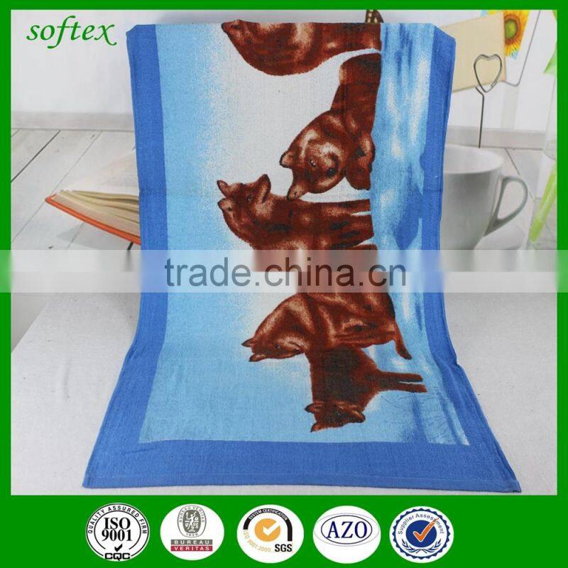 wholesale china factory 100% cotton customed printing beach towel