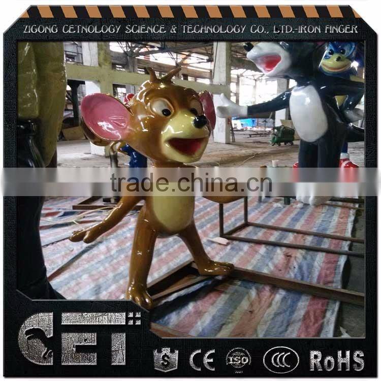 Tom and Jerry fiberglass Jerry statue interesting cartoon figures sculpture