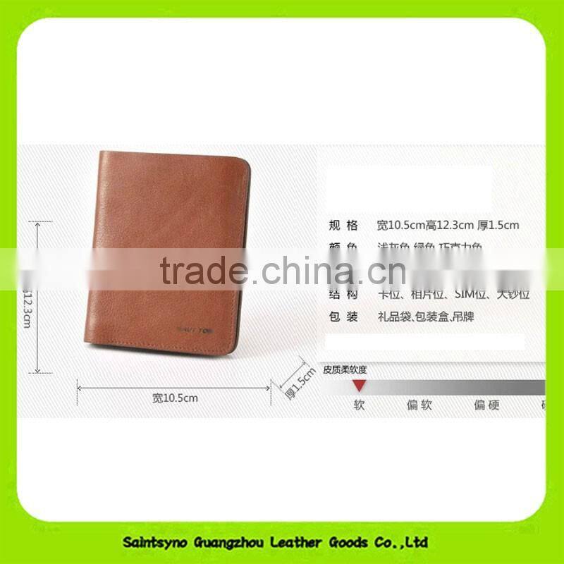 16390 Top selling fashion RFID blocking top grain leather wallet for men