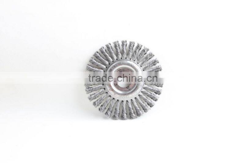 Twist knot wheel brushes with arbor hole, diameter 115mm or 4 1/2"