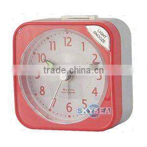 plastic square shape table alarm clock wake up laght alarm clock