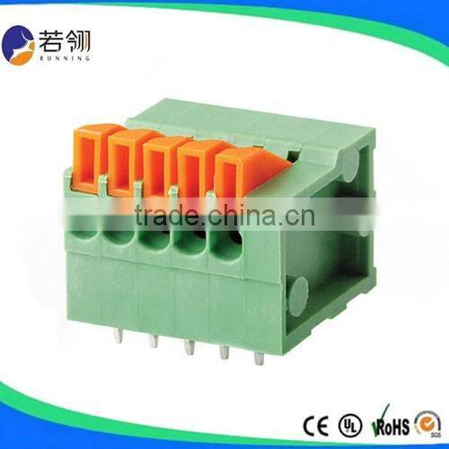 Stainless Steel PCB Spring Terminal Block Connector Pitch 2.54mm