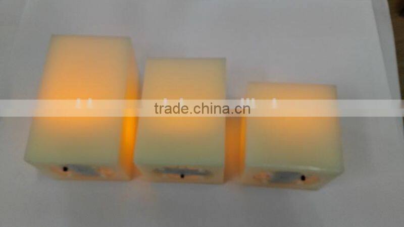 3pcs of set ivory wax paraffin LED Electronic Flameless Smokeless Candle Light