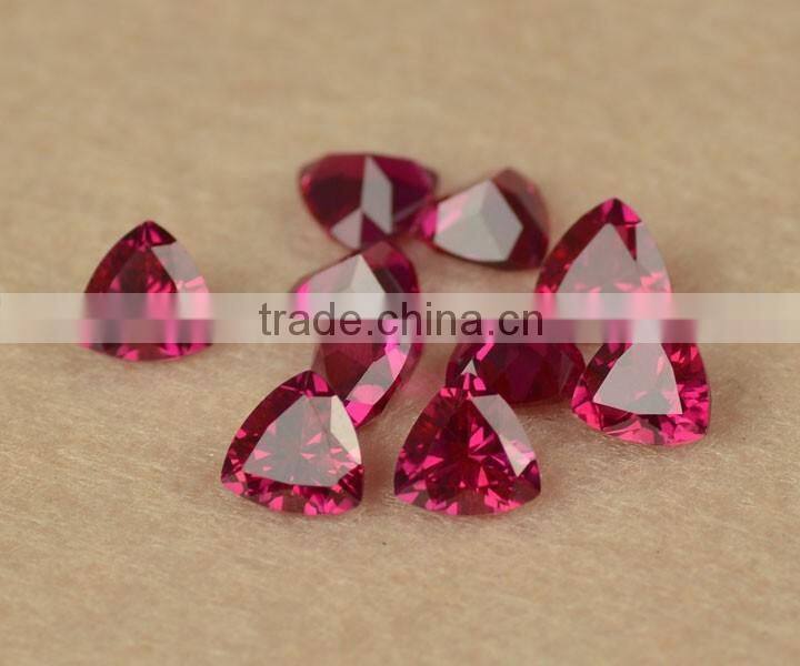 wholesale factory low price 5# colorful trillion faceted man made red rough ruby corundum