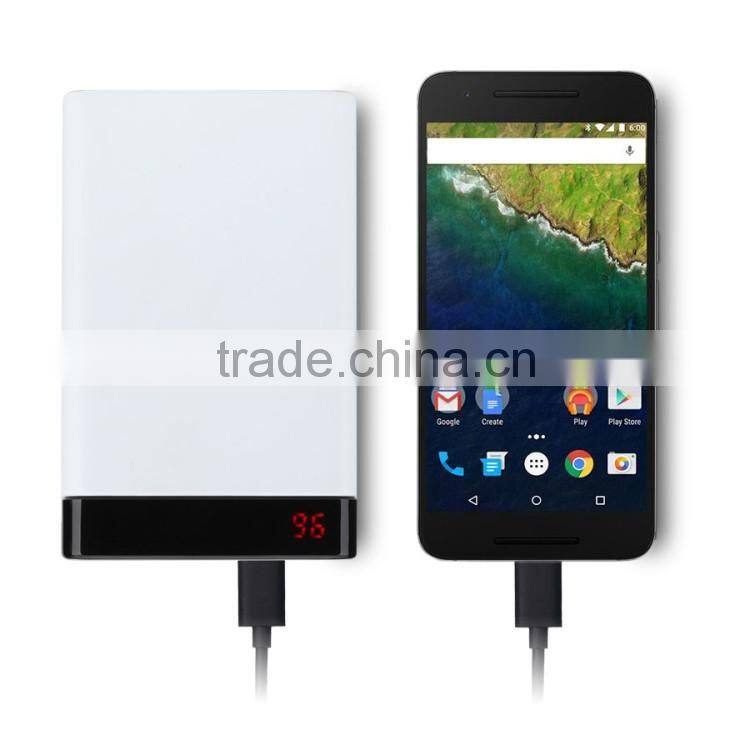 newest 10000mAh altra-slim QC2.0 power bank with led light and led display