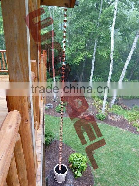 Copper gutter rain chain