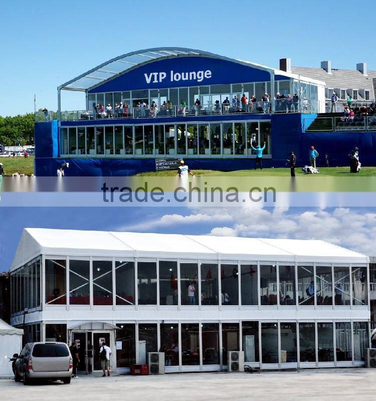 Cube Tent with Two Decks, Thermal Insulation Roof and Glass Wall System