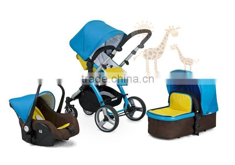 Baby Stroller European standard High Quality And Comfortable 3 in 1 Fuctions Deluxe Reversing Handle Baby Stroller