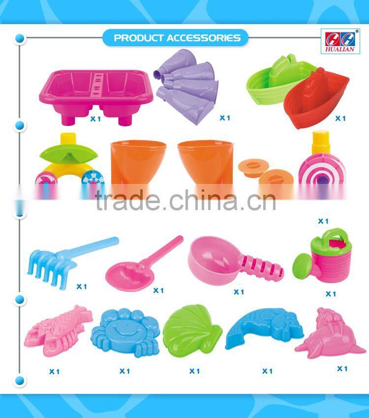 Funny Girls Summer Outdoor Game Toy Sand And Water Table In Pink With 15 pcs of Accessories Kids Sandbox