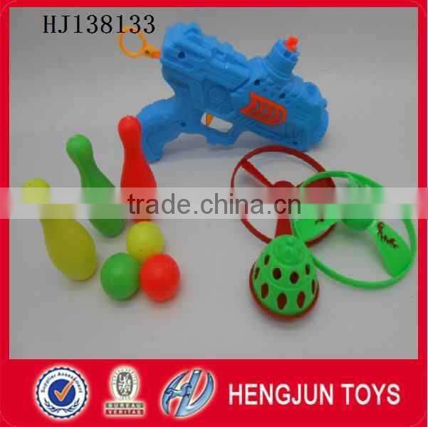 shantou Interesting plastic table tennis toy gun with Frisbee, gyro for sale