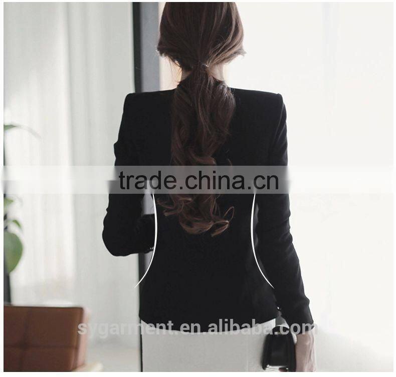 2015 Spring Hot sale Ladies workplace Slim business suits Classic Simple fashion blazer Women Leisure Clothing