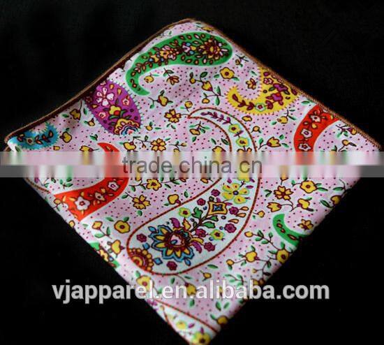 Custom made printing handkerchief soft cotton hanky design your own pocket square