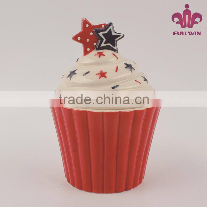 Ceramic ice cream container with 3d lid