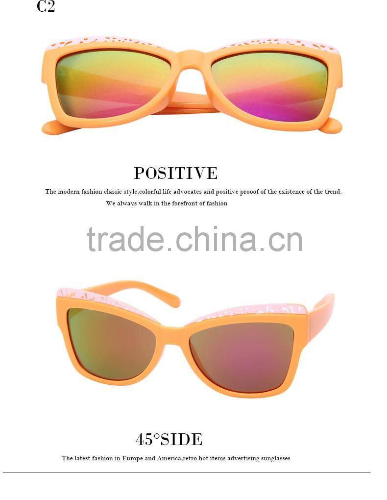 2016 the modern style colorful lens children kids sunglasses