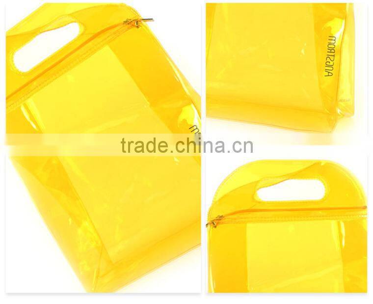 New Yellow Promotional Clear PVC Cosmetic Packing Bag