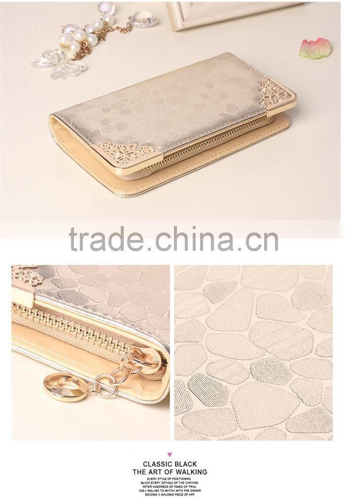 Elegant PU Leather Woman Bling Wallet Laides Latest handbag Purse