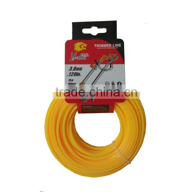 2.4mmX15m Grass Trimmer Line Nylon Trimmer Line With Packing Head Card