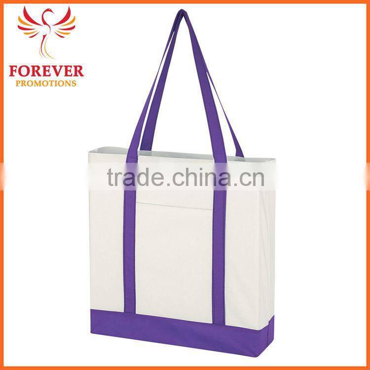 Non-woven Shopping Bag Front Pocket Custom Logo Printed Shopping Tote Bag With Handles