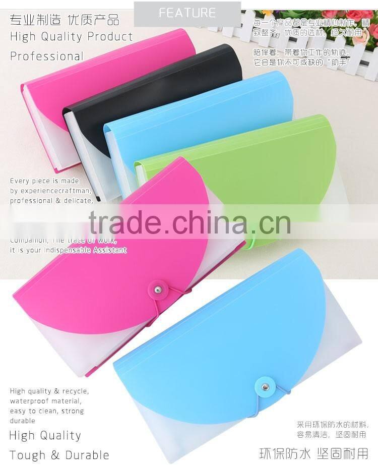 Eco-friendly PP Plastic Expanding File Wallet Case Expandable Document Bag