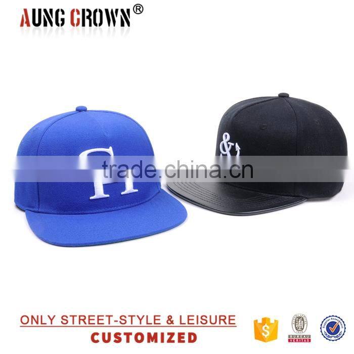 100% Acrylic Classic embroidery snapback caps flat top snapback hat for men