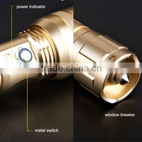 Aluminium police led flashlight With USB charger