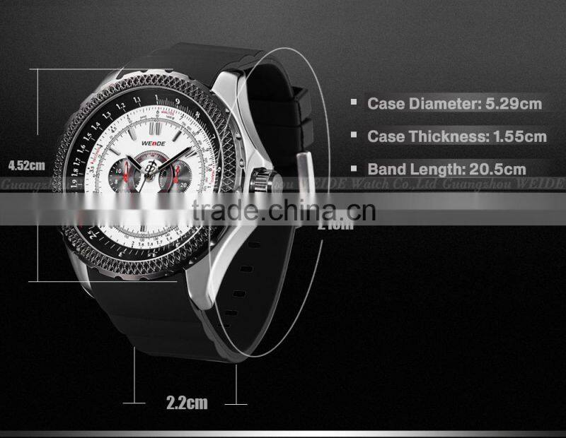 2015 WEIDE Japan Quartz Luxury Military Analog 12 Month Guarantee Complete Calendar Watch