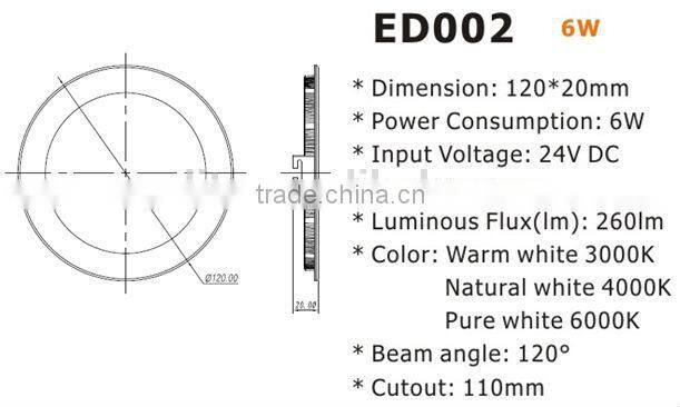 6W dimmable Ultra-thin led light downlight