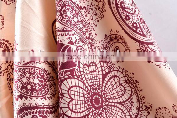 Mulinsen Textile Woven Stretch Polyester floral printed satin fabric