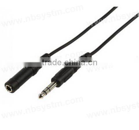 6.3mm stereo male to 6.3mm stereo female cable OD4.0mm