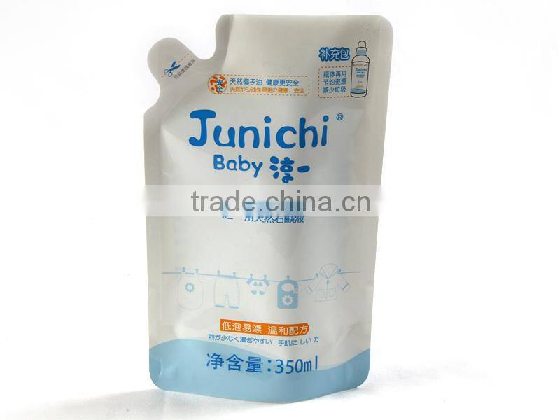2016 liquid pouch/shampoo liquid detergent package bag with corner spout
