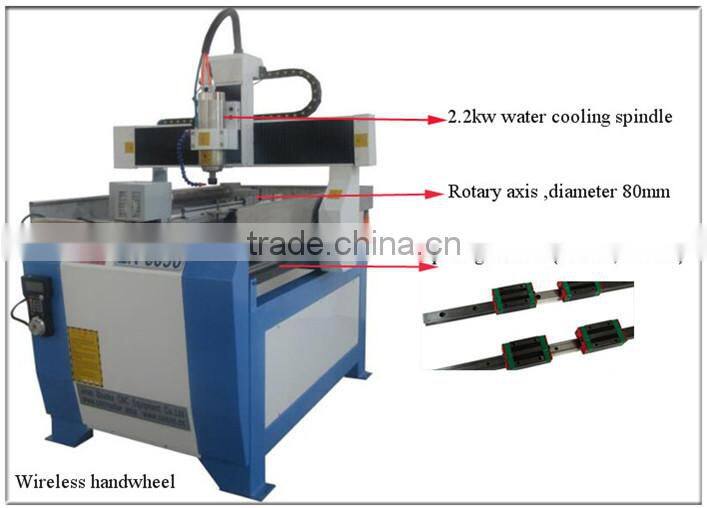 2.2kw spindle wireless handwheel 4axis metal cnc engraving machine 6090