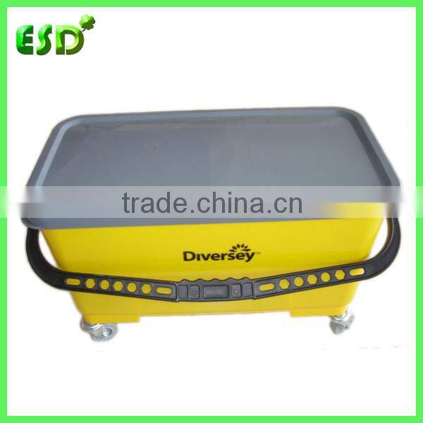 Rectangular Plastic Window Cleaning Bucket,Utility Bucket With Wheel and Lid Available