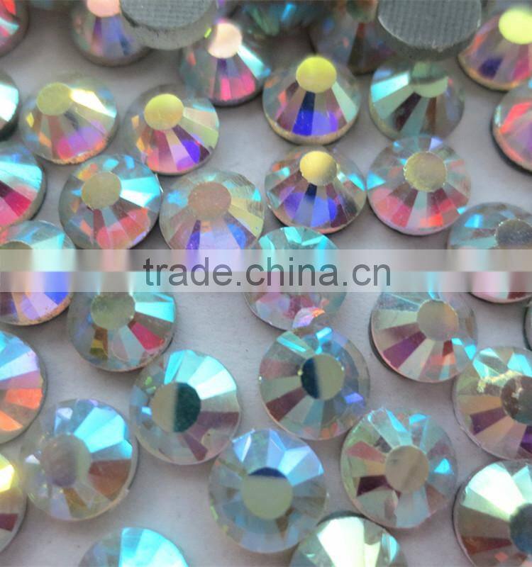 Deluxe best quality crystal AB color light grey glue flatback iron on glue hotfix stone