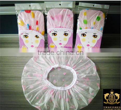 Colorful Cotton Girls Bath Shower Caps With Print;hot sale shower caps