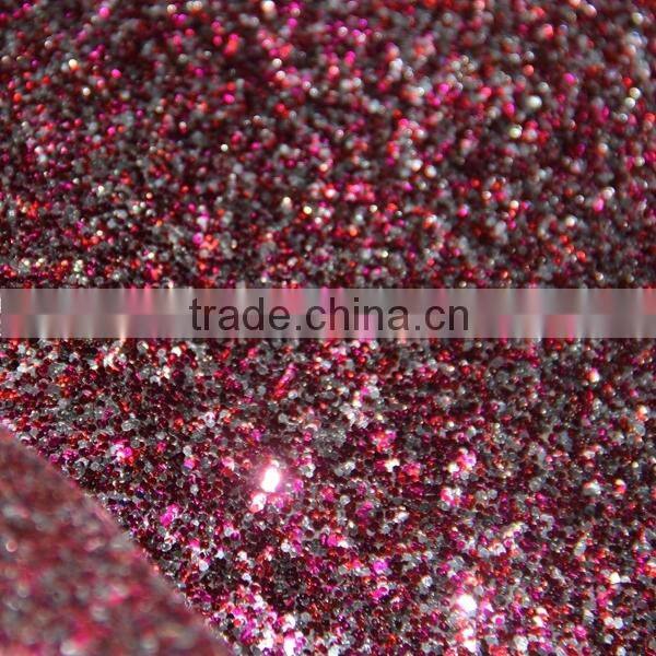 PU chunky glitter material for wallpaper usage with fashion colors