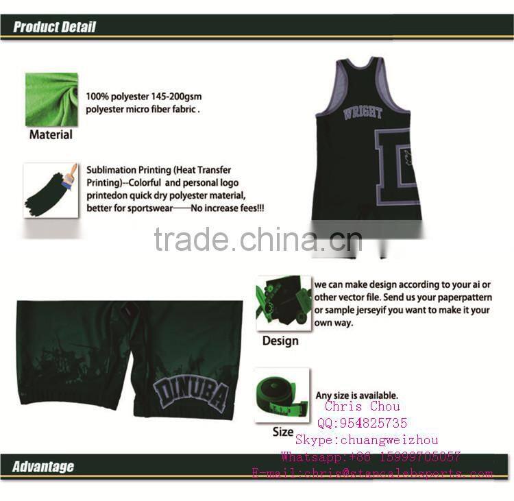 Stan Caleb custom digital printing pro wrestling wear, wrestling singlet
