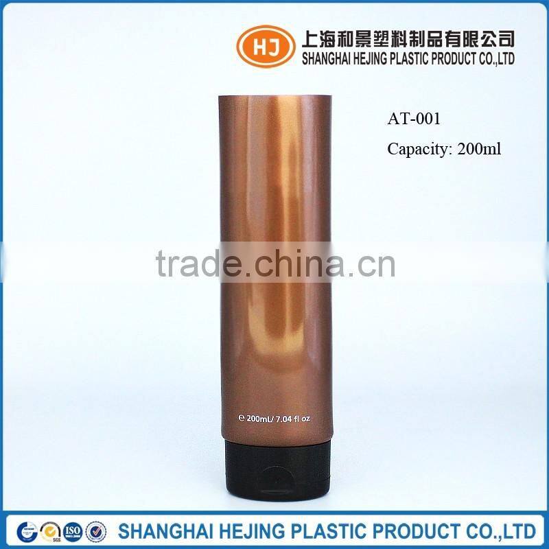 200ml cosmetic amber color plastic tube with foil coating