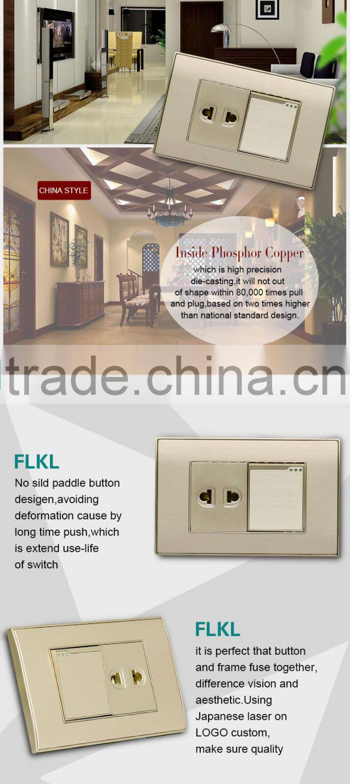 wall mount power electrical 1 gang 2 pin multi switch socket outlet and plug
