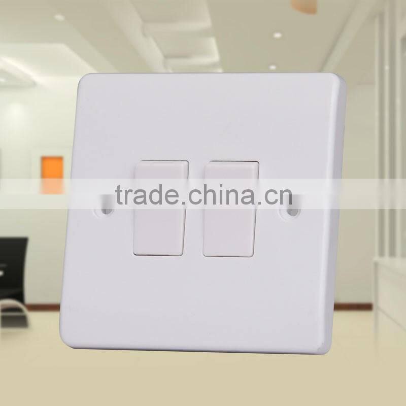 High quality UK standard two gang one way or two way wall switch