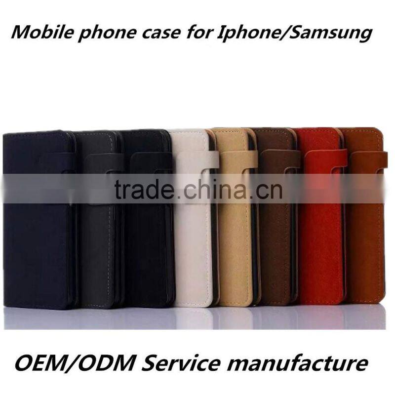 Belt clip custom design genuine leather mobile phone case cover for samsung s6