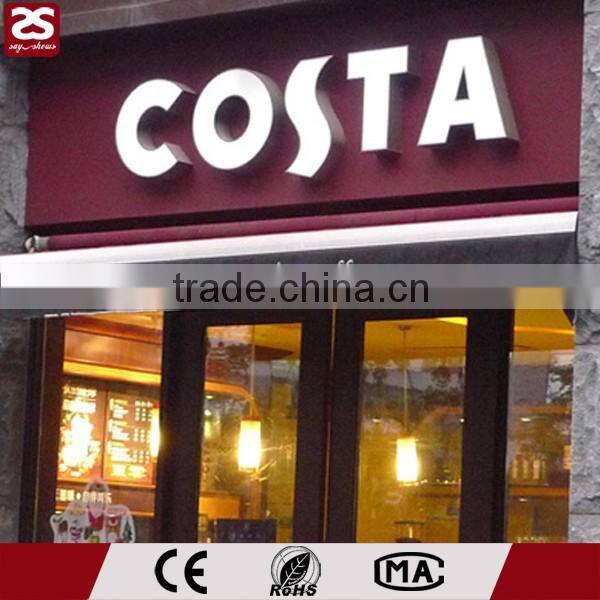 Good price frontlit resin letter led signboard shop plaque signage logo