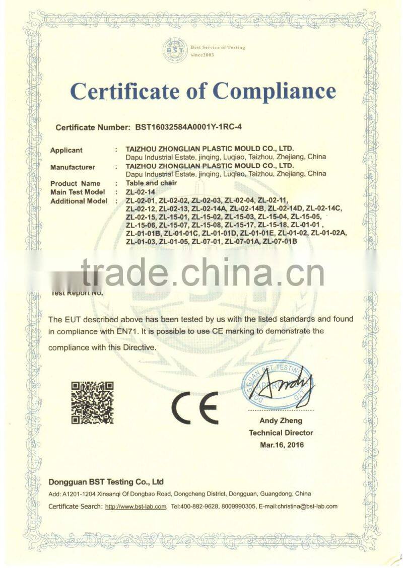 China Factory supplier Kindergarten nursery school furniture plastic cheap kids study table and chair