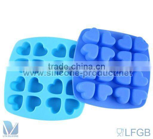LFGB food grade heart-shape silicone ice cube tray