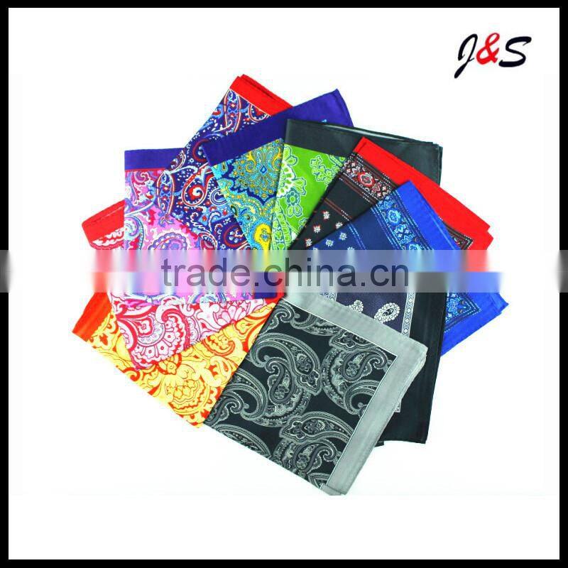 fashion Custom mens Silk digital printing Pocket Square