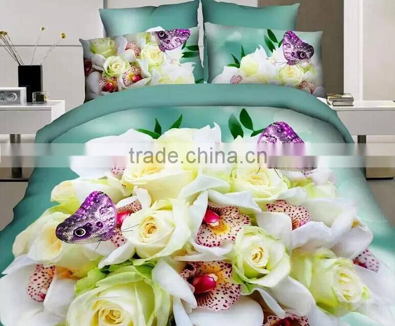 2015 hot sale 3d bedding set polyester / cotton for sale -factory directly
