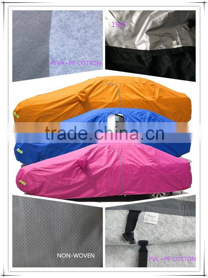 thick peva+pp cotton padded heat protection, rain proof hot sale full car cover